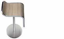 LEM design Shin & Tomoko Azumi Stool with swivel seat and fix height with metal mat chromed and base covered by a stainless steel sheet linen fabric pattern or entirely powder coated or.