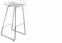 LINK design Hee Welling Stool in two heights with in sandblasted stainless steel Aisi 3 or powder coated with glides in polythene and felt. Seat in plywood in several finishes.