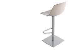 MIUNN design Karri Monni Stool with swivel seat and adjustable height with column in sandblasted stainless steel Aisi 3 and round or square base covered by a stainless steel sheet linen fabric
