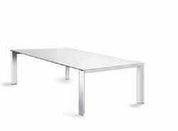 APTA Table with aluminium powder coated. Top in HPL Fenix mm., wood or covered with concrete 6 mm.
