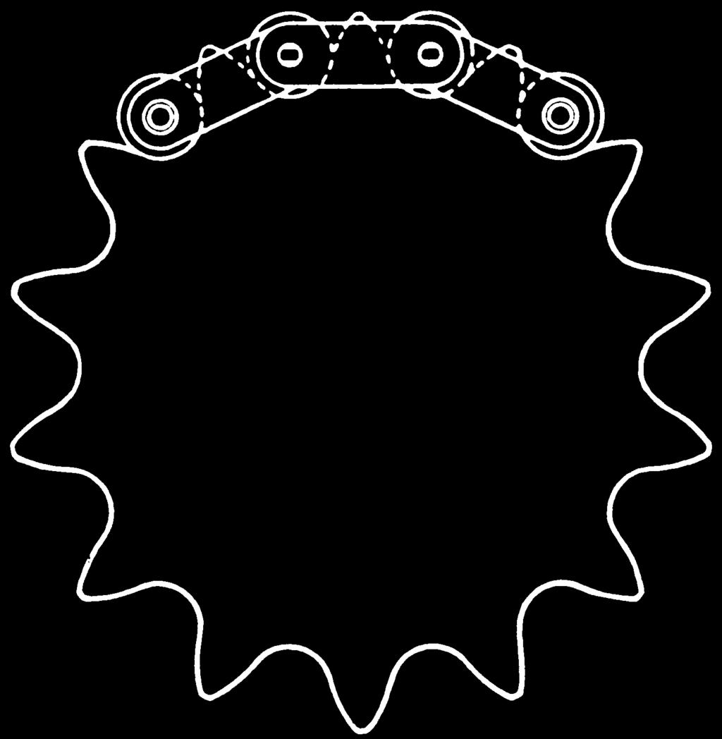 Sprockets for the C-2002 series chain with carrier rollers are cut with space cutters or standard hobs for the American Standard roller Chain of the same diameter.