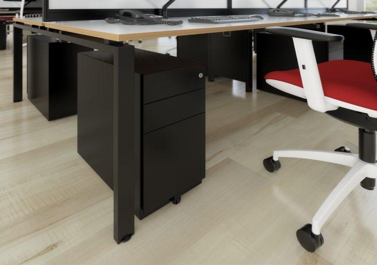 130 140 160 175 MMPN-S MMPW-W MMPW-K BPED-PD Versatile under-desk storage solutions 565mm deep to keep the work area uncluttered Fully lockable with two shallow drawers and one filing drawer which