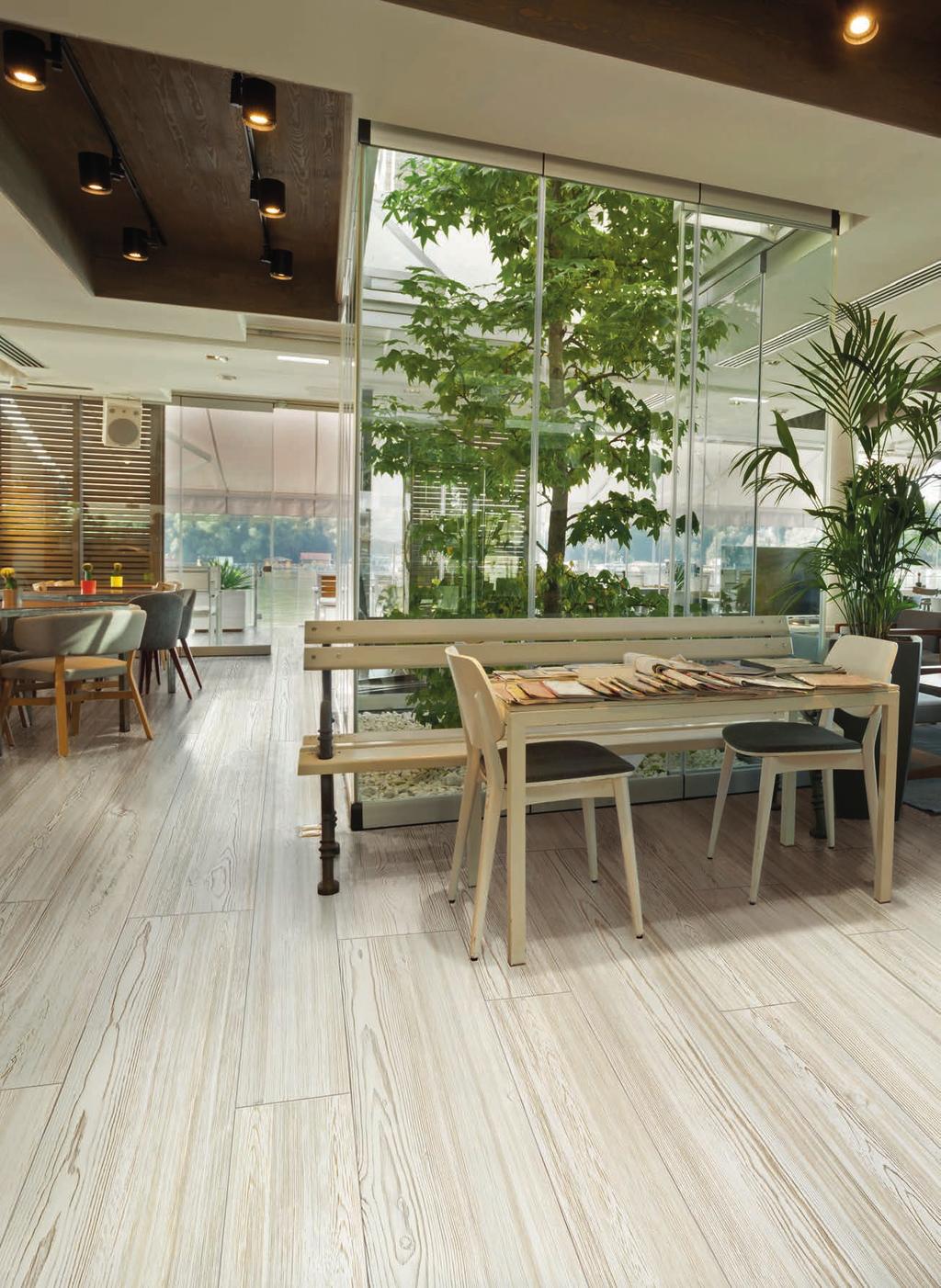 Contemporary office restaurant Floor tile: Coniwood Cedro Sbiancato
