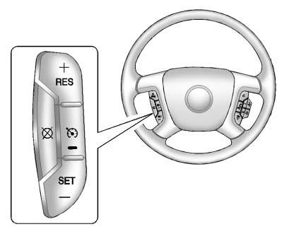 Driving and Operating 9-37 Cruise Control { WARNING Cruise control can be dangerous where you cannot drive safely at a steady speed.
