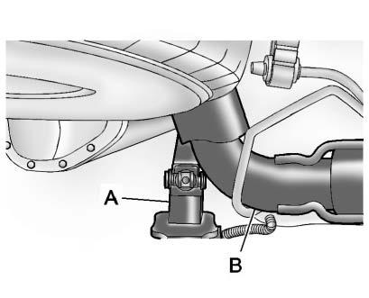 absorber bracket in order to avoid any interference with the exhaust pipe (B).