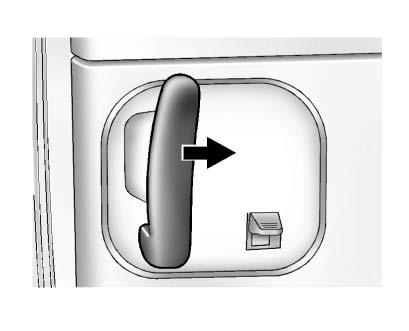 When the door is closed, it will be flush with the side of the body. Then, slide the door toward the rear of the vehicle.