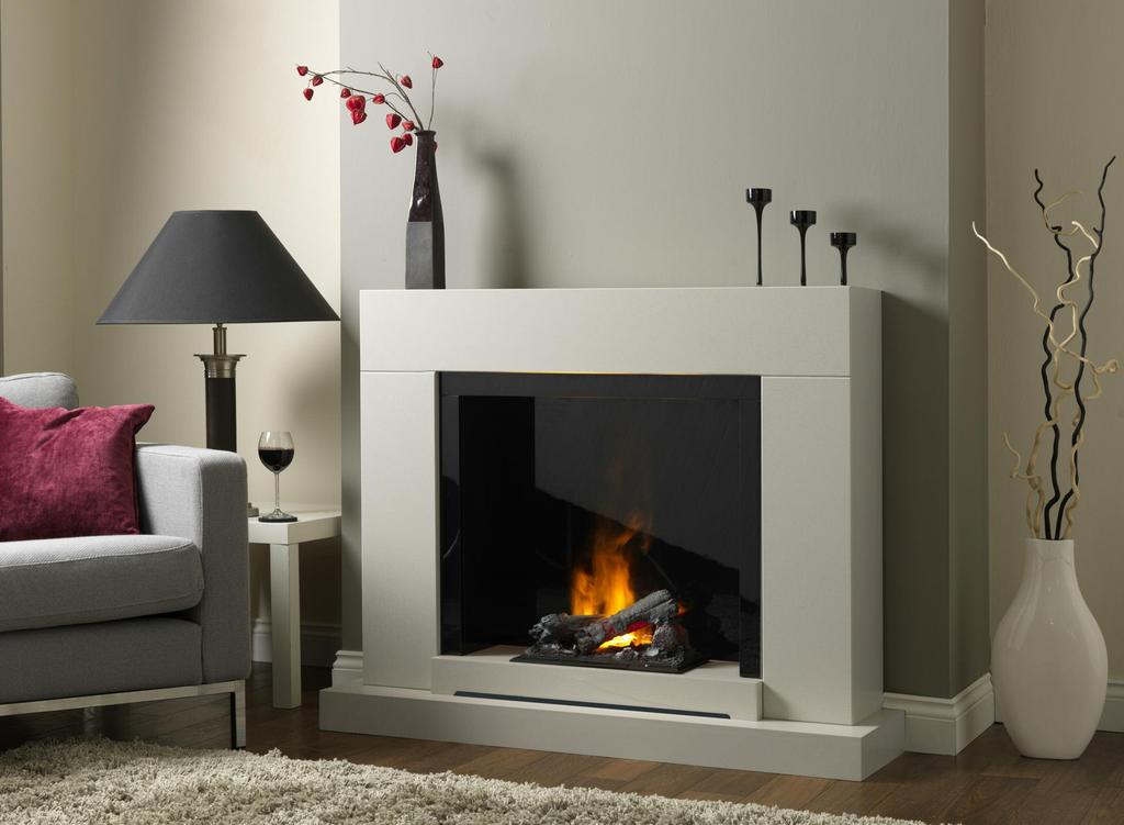 Verona Shown in White, the Verona electric suite is also available in White. Both have a high gloss black chamber, clean simple lines and are perfect for a modern space.