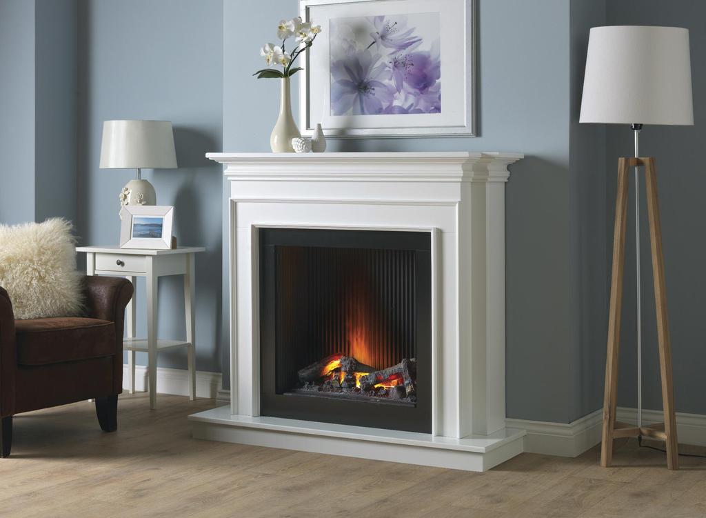 Genoa Shown in White with matt black chamber, the Genoa Electric Suite features intricate detail and traditional design making it an ideal product for a sophisticated living area.