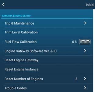 3. Setting Up for Yamaha Engine Display Once the TZTL12F/15F detects the Yamaha engine network, the dedicated setup page is available in [Settings] [Initial Setup] [YAMAHA ENGINE