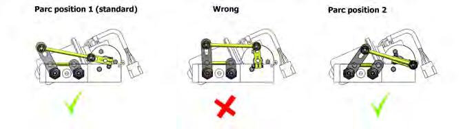 Adjusting the park position Place the motor lever loose on the shaft, parking right or left(see drawing in paragraph 3.