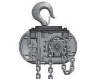4 5 2 3 6 7 8 9 0 Figure 7. Attaching Load Chain Double Reeved Models. Dead end block 7. Lift-wheel 2. Suspension assembly 8. Motor housing 3. Suspension self-locking nut 9. Loose end screw 4.