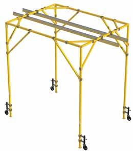 Box Frame Flexiguard Solutions The Box Frame System provides a convenient means of securing a fall arrest rigid rail in areas with limited space or inadequate overhead structure.