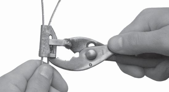 Tin snips, diagonal cutters, and electrical Cable cutters fray the ends of the Steel Cable and prevent it from sliding into the Clutcher mechanism correctly.