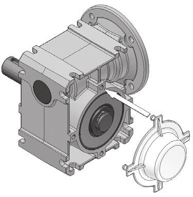 clockwise - Counter clockwise direction of rotation, Left-hand rotation Fitting the covers Many versions of the universal worm gear unit are supplied with