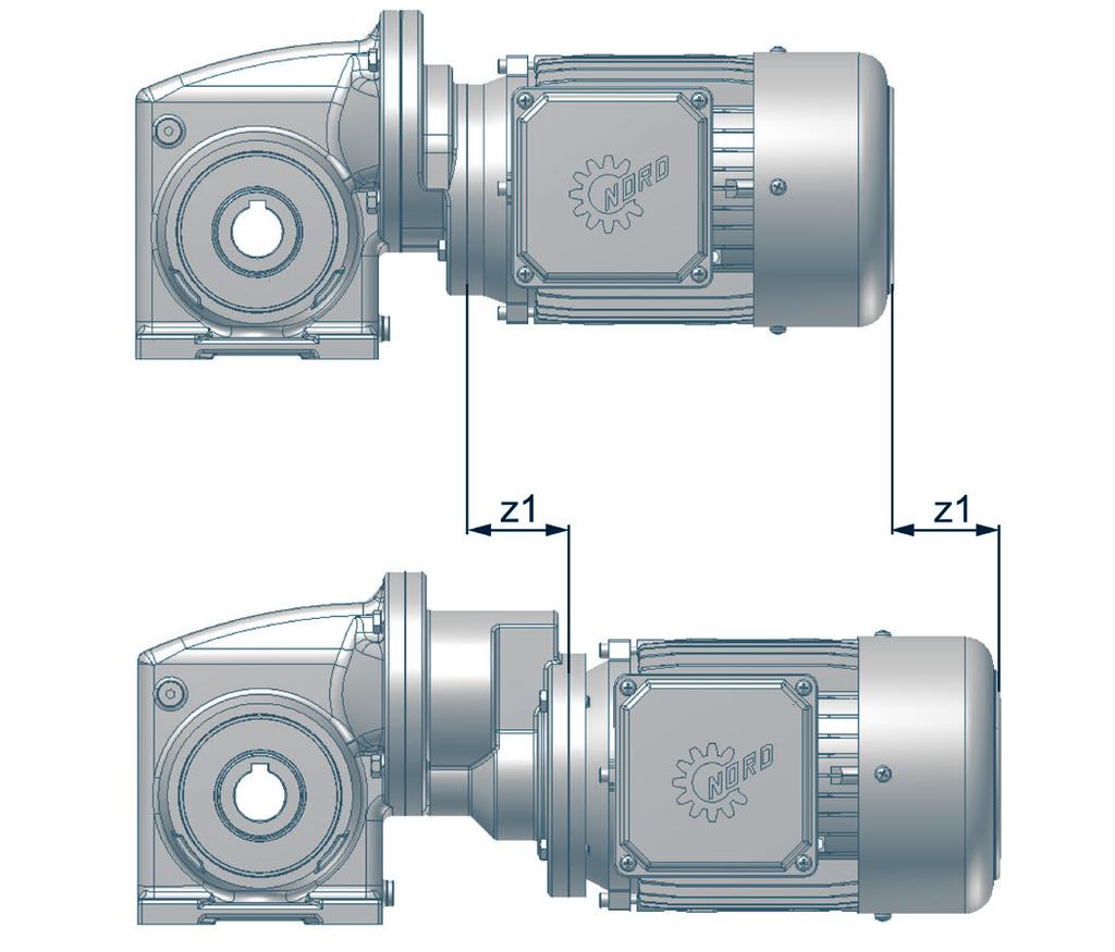 32. 32. 32. 32. 4. 32. 32. 0 63 Direct mounting of the motor considerably reduces the total length of NORD UNIVERSAL worm gear units.