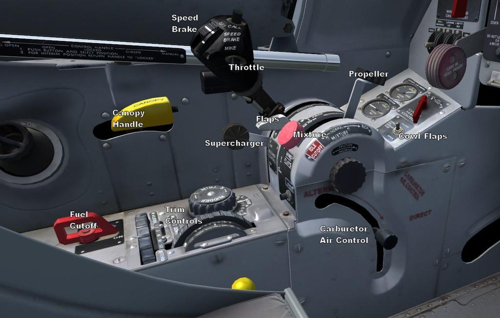 The Throttle Quadrant Contains the aircraft engine controls.