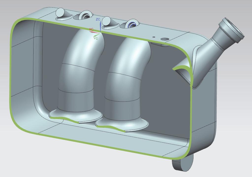Figure 3.13: Final CAD model of the F260 intake manifold, made in Siemens NX 10.