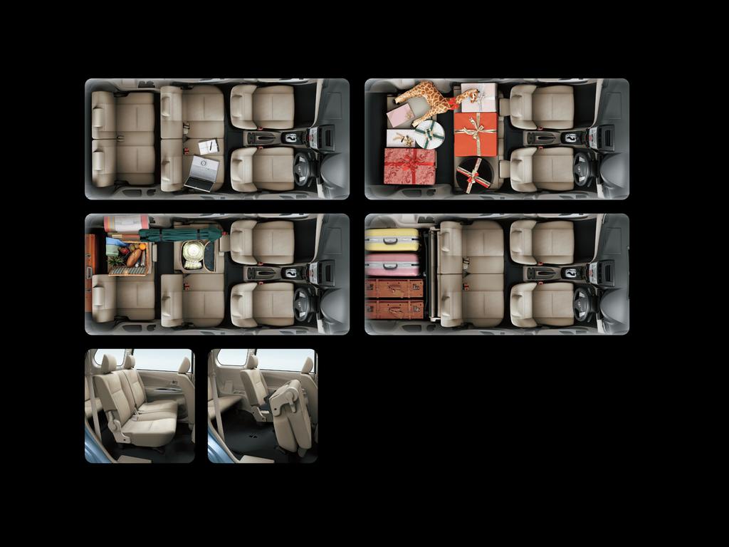 FLEXIBLE SEAT CONFIGURATION Adjustable interior space to fit your requirement.