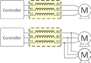 single motor (b) multiple motors Input Side (b)