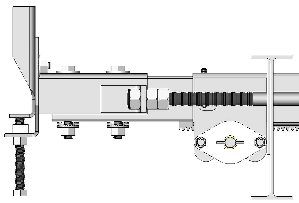 MECHANICAL ROOM ADJUSTMENT-CONT. Jam Nut-1 Fig. 9 Nylock Nut Jam Nut-2 Adjusting room so it seals in the IN position: 1. Locate hydraulic cylinder coming through the frame. 2.