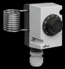 Single-stage industrial application thermostats JET-40 / -41 / -110 / -120 Capillary system external sensors Technical data Colour: grey (lower part like RAL 7016, upper part like RAL 7035)