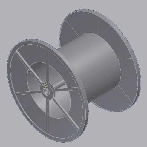 FABRICATION REELS TYPE FRS DIN 46391, DIN 46395 AND DIN 46397 FABRICATION REEL FOR PROCESSING IN ROTATING WINDING MACHINES (DRUM TWISTER) AND HORIZONTAL USE WITH SMOOTH INSIDE FLANGES FOR SOFT COATED