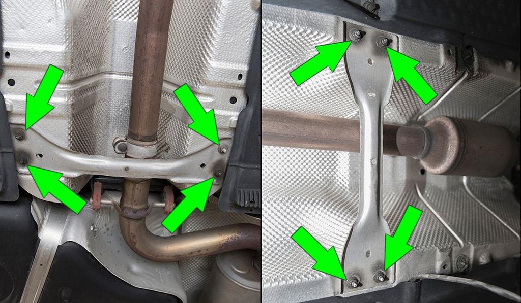 Do not split the exhaust parts in this step.