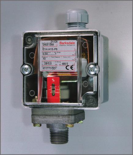 Index: E / 923-1506 Diaphragm Seal Piston Press. Switches E1H Mechanical single switch Repeatability ±2.