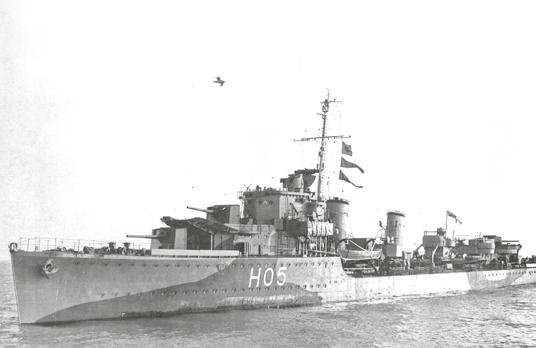 destroyer HMS Ilex 1942