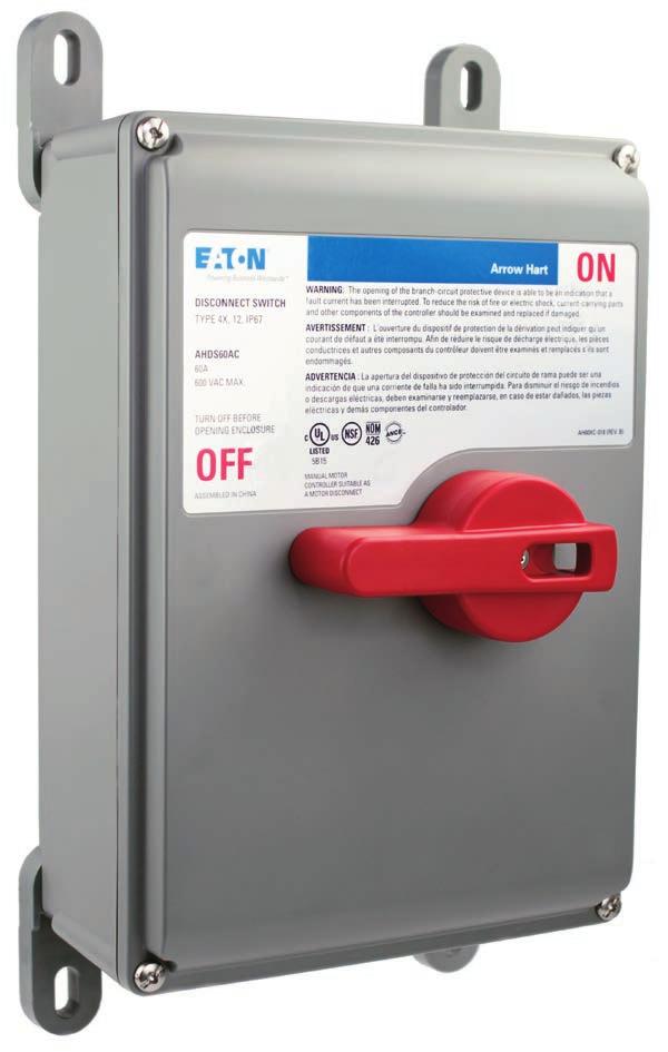 They are ideal for washdown and corrosive environments where an OSHA lockout/tagout disconnecting means is required.