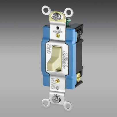 Industrial switches Industrial grade AC three-position switches 15A, 120/277V/AC; 20A, 120/277V/AC Maintained & momentary contact Single-pole, double-pole ESECTION 1205 1995 1.31" (33.3mm) 1.31" (33.3mm) 2.