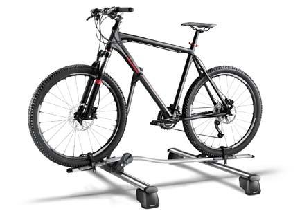 Easy access to the luggage compartment is achieved by way of a practical folding mechanism. The bicycle carrier can be folded up and conveniently stored in the bag provided, thereby saving space.