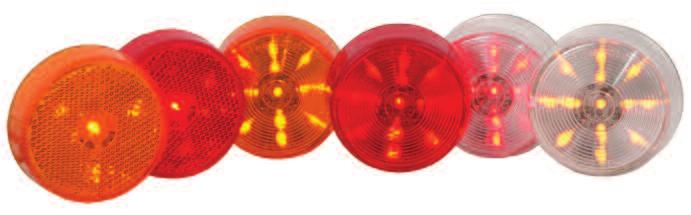 10 Series LED 2-1/2" Sealed 2-3 Diode Pattern Polycarbonate lens, housing & flange PVC grommet Designed at 14v,.03 amp (red) and.