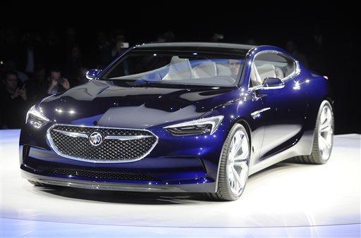 features such as automatic emergency braking and pedestrian detection. Buick's concept vehicle, the Avista, is displayed Sunday, Jan. 10, 2016, in Detroit.