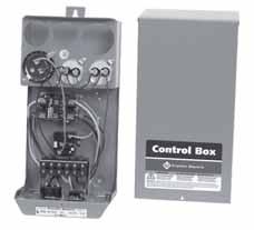 Submersible Motor Control Boxes Enclosure Standard & Deluxe Boxes Knockouts: Two 1.31" diameter holes for 1" conduit connection. One 1.75" knockout for 1.25" conduit. One 0.88" knockout for 0.