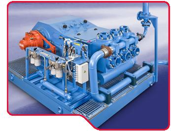 Triplex - Mud pump S&U BT 7000 operating at pressures of up to 530 and maximum pumping rates of 167 m³/h 1.000 kw 450.000 N 250 4 4.5 5 5.5 6 6.5 7 101.6 114.3 127 139.7 152.4 165.1 177.