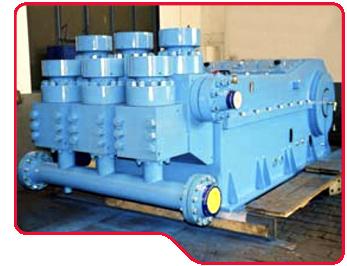 Triplex - Mud pump S&U BT 7520 operating at pressures of up to 530 and maximum pumping rates of 190 m³/h 1.200 kw 550.000 N 305 4.5 5 5.5 6 6.5 7 7.5 114.3 127 139.7 152.4 165.1 177.8 190.