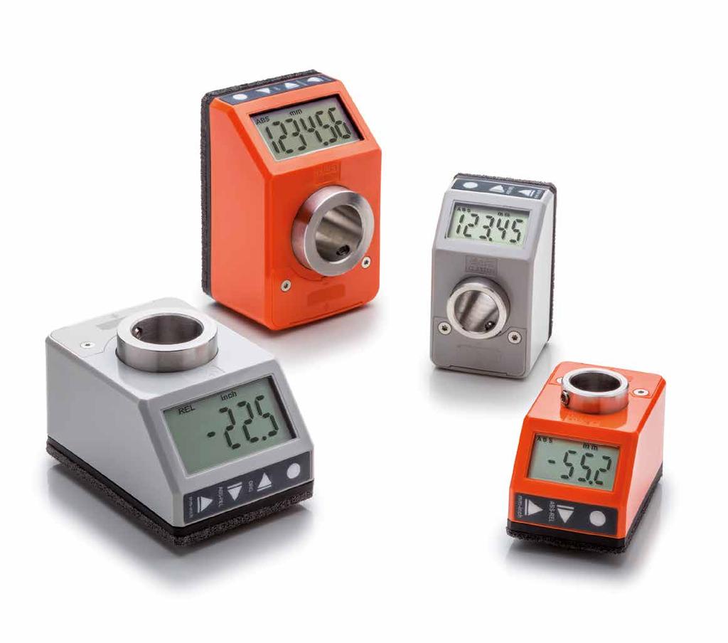 One item for all applications The position indicators with battery power supply, can be used on passing through shafts in any position to provide the reading of the absolute or incremental