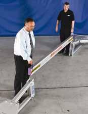 USE HANDS Lock casters in position in line with the A-Frame Tie