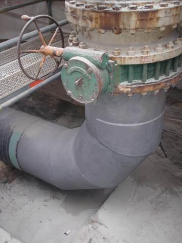 Contour Chemical Plant Mitre Bend Repair Western Europe 14 diameter bend 2 barg operating