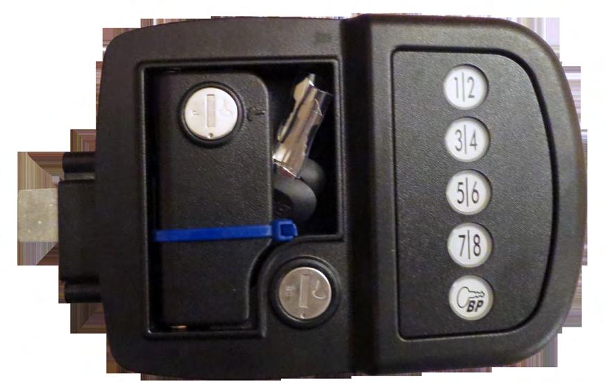 Operation The Bauer NE is a 4 touch pad button programmable deadbolt lock (Fig. 1). The 4 buttons are labeled 1 2, 3 4, 5 6, 7 8.