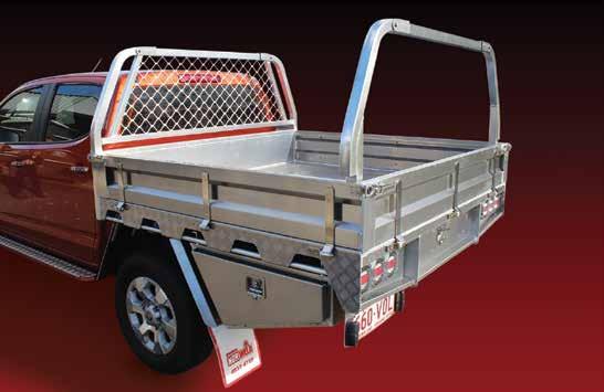 Tray Package 3 - Tradie Norweld Deluxe Landcruiser Tray Features Optional Extras Standard Norweld heavy duty aluminium tray Clip on step 2 under tray tool boxes Clip on table Under tray 1200mm drawer