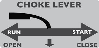 Turn the fuel valve to the ON position (Fig. 4). 5. Move the choke lever to the CLOSE/START position (Fig. 5). 6. Set the ON/OFF Switch to the ON position. 7.