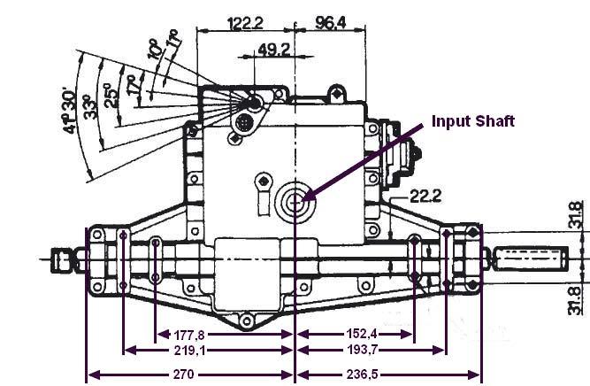 820 Series Manual Shift Transaxle Model 820-001B 820-018A Speeds Forward 5 5 Ratio 1 92,9 : 1 92,9 : 1 Ratio 2 30,6 : 1 30,6 : 1 Ratio 3 20,4 : 1 20,4 : 1 Ratio 4 16,0 : 1 16,0 : 1 Ratio 5 12,5 : 1