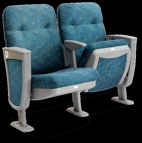 armrests Enclosed aisle panel with upholstered insert panel, concealed