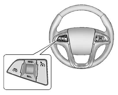 9-40 Driving and Operating Cruise Control With cruise control, the vehicle can maintain a speed of about 40 km/h (25 mph) or more without keeping your foot on the accelerator.