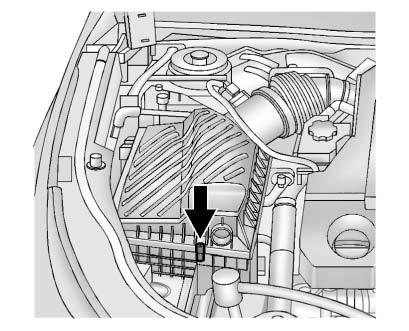 Install the six screws on the top of the housing to lock the cover in place. 3.6L V6 Engine 1. Remove the screws on top of the engine air cleaner/filter housing. 2.