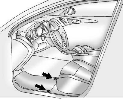 10-104 Vehicle Care Floor Mats { WARNING If a floor mat is the wrong size or is not properly installed, it can interfere with the accelerator pedal and/or brake pedal.