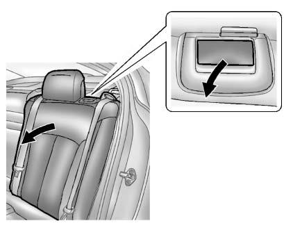 3-12 Seats and Restraints Rear Seat with Safety Belt Guide Loop Shown 2. Pull on the lever on the top of the seatback to unlock it. A tab near the seatback lever raises when the seatback is unlocked.