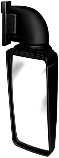 Bus Mirrors Coaches and overland buses e.g. for Berkhof, MAN, Neoplan and Van Hool Black plastic mirror head and arm. Driving mirror electrically adjustable. Wide-angle mirror manually adjustable.